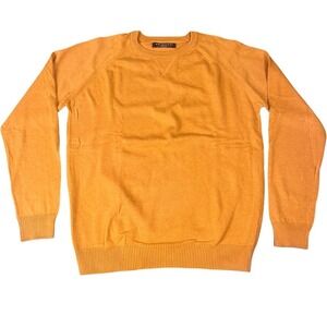 Primark Mens Mustard Yellow Crew Neck Raglan Sleeve Knit Sweater Medium